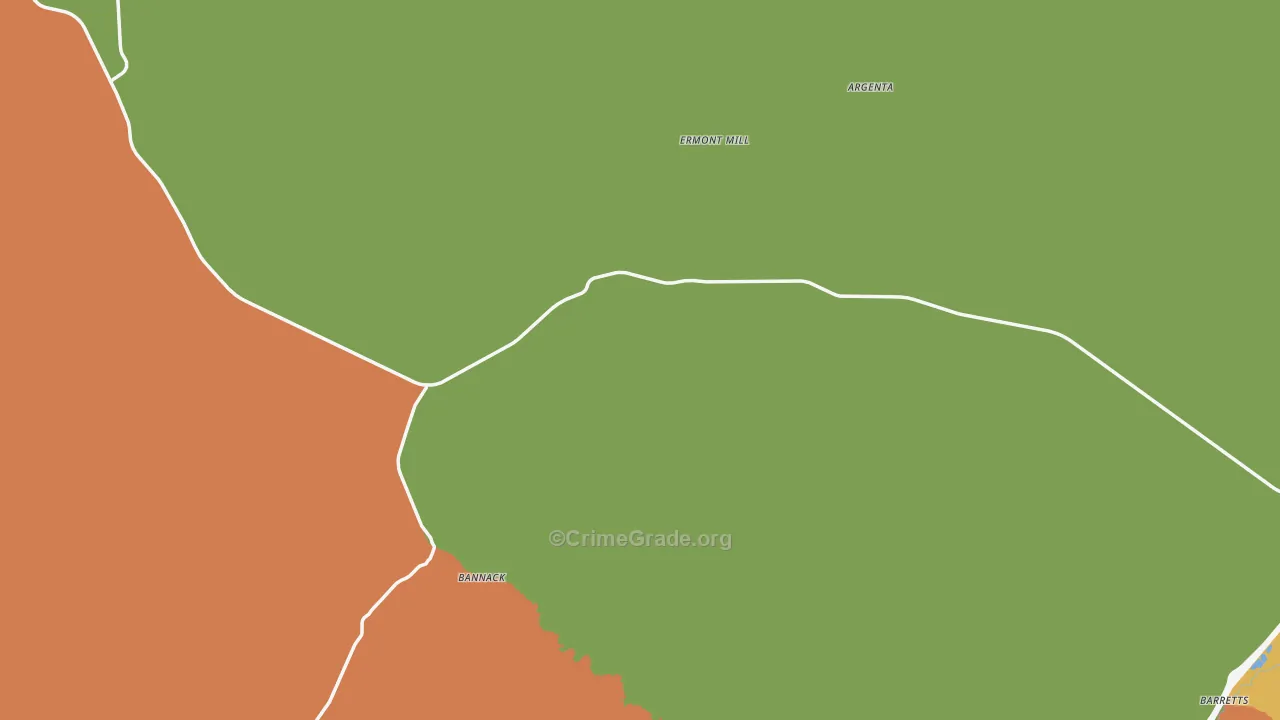 Bannack, MT Map of Vandalism Rates