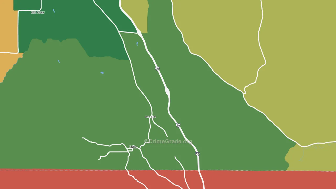Banner, WY Map of Vandalism Rates