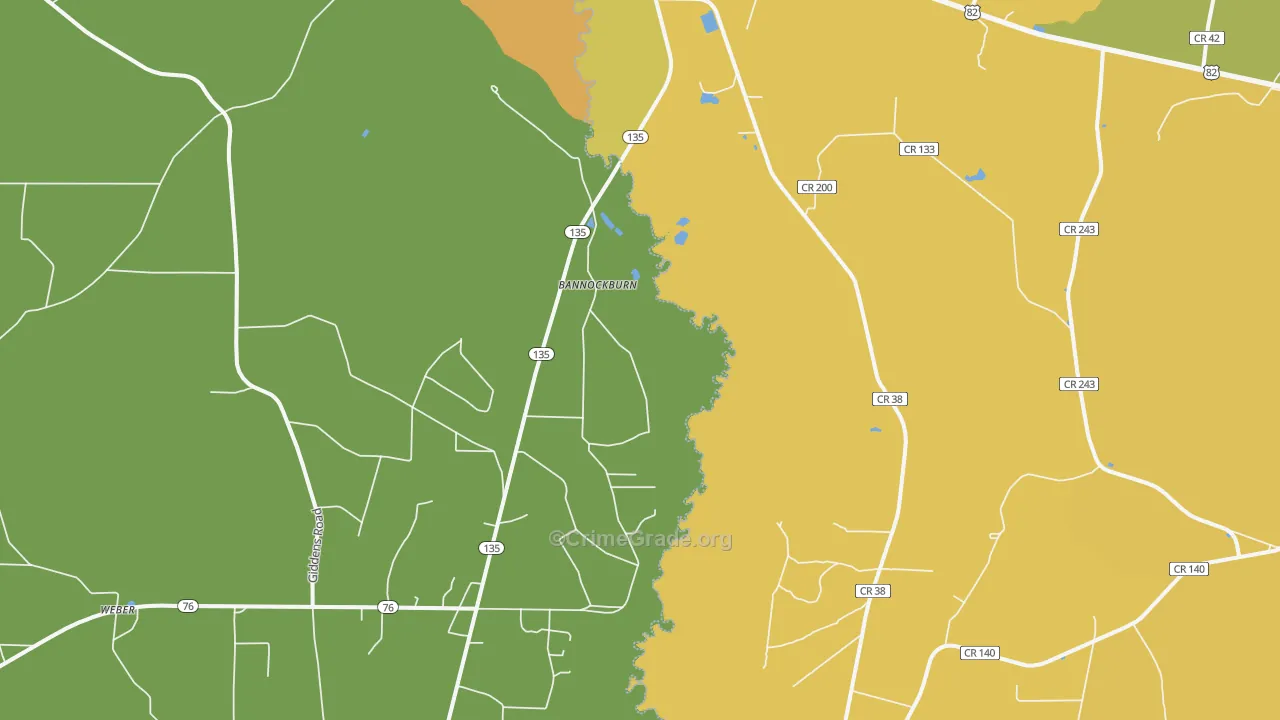 Bannockburn, GA Map of Vandalism Rates