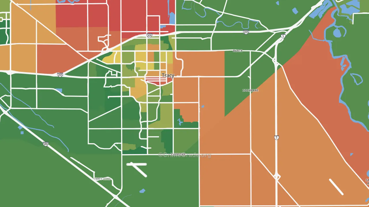 Banta, CA Map of Vandalism Rates