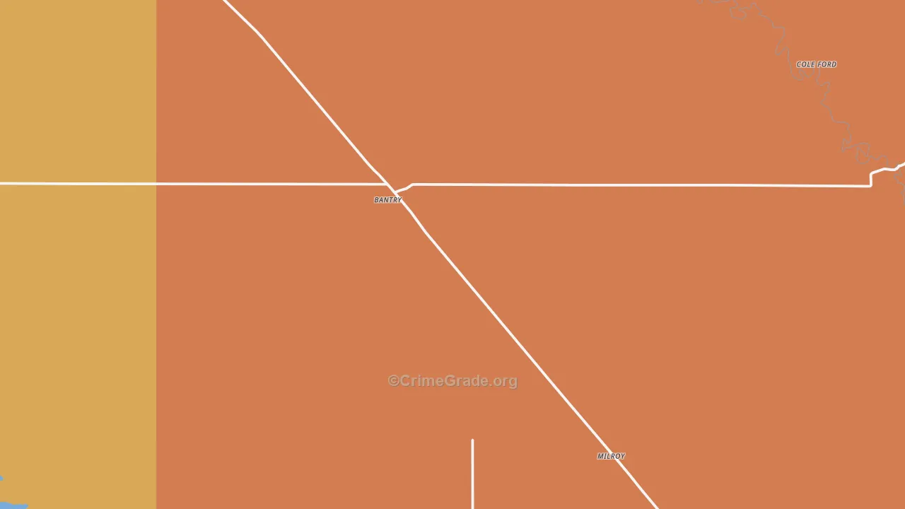 Bantry, ND Map of Vandalism Rates