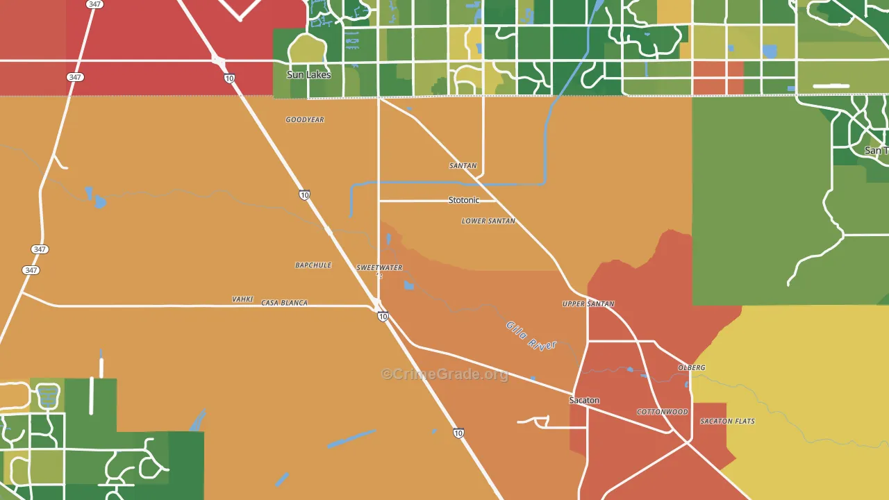 Bapchule, AZ Map of Vandalism Rates