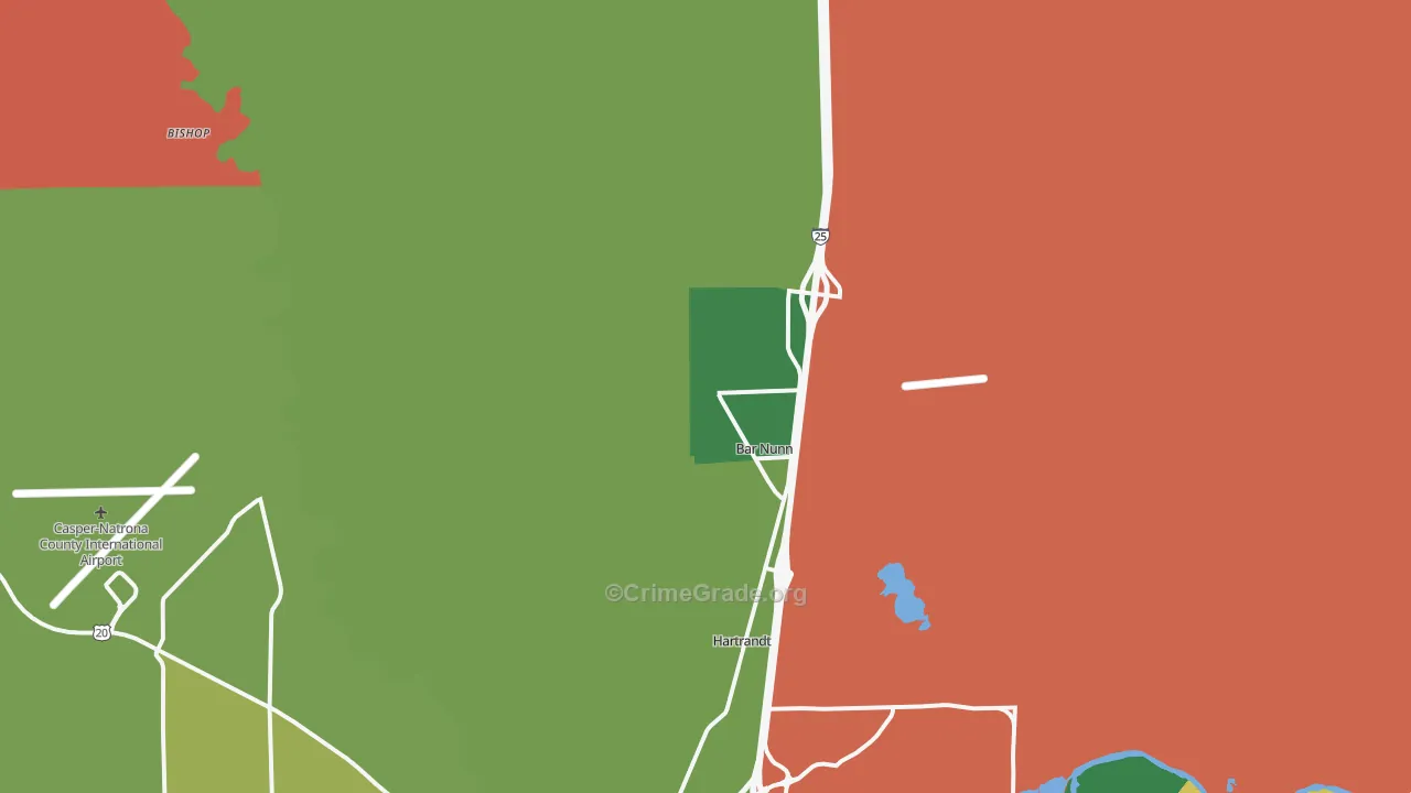 Bar Nunn, WY Map of Vandalism Rates