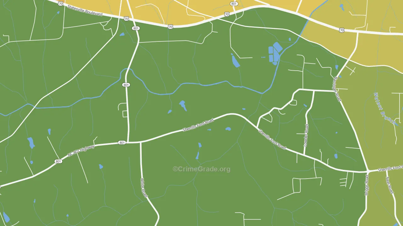 Barber, NC Map of Vandalism Rates