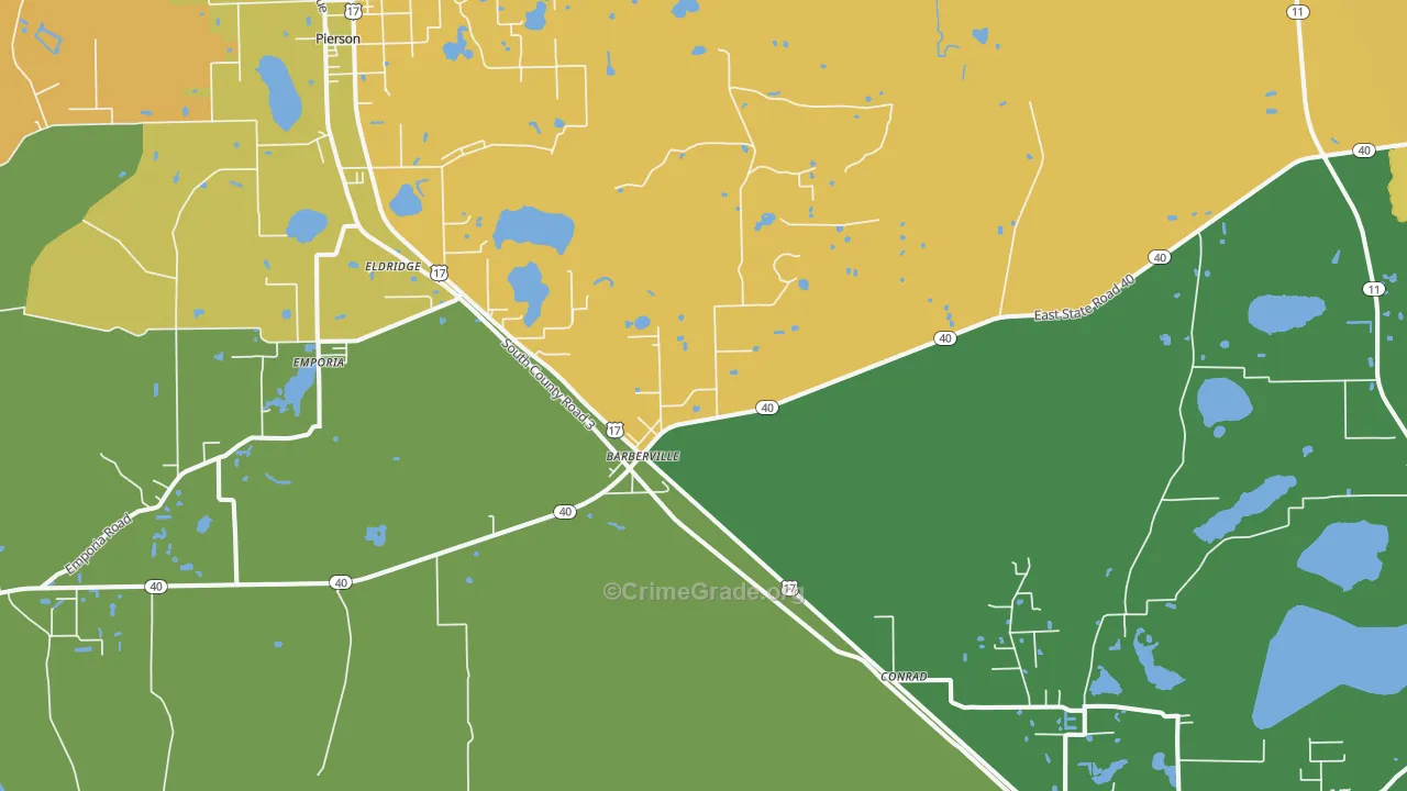 Barberville, FL Map of Vandalism Rates