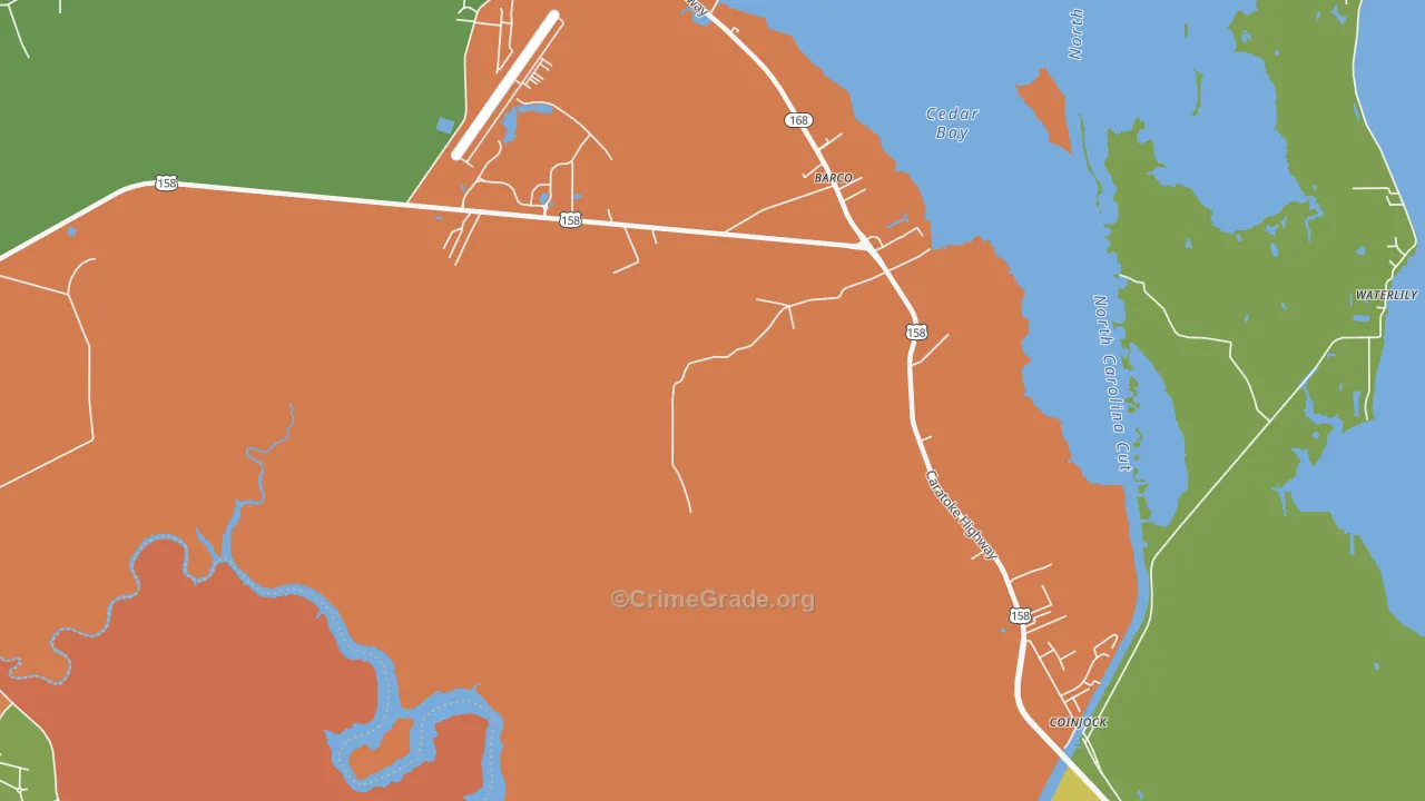 Barco, NC Map of Vandalism Rates