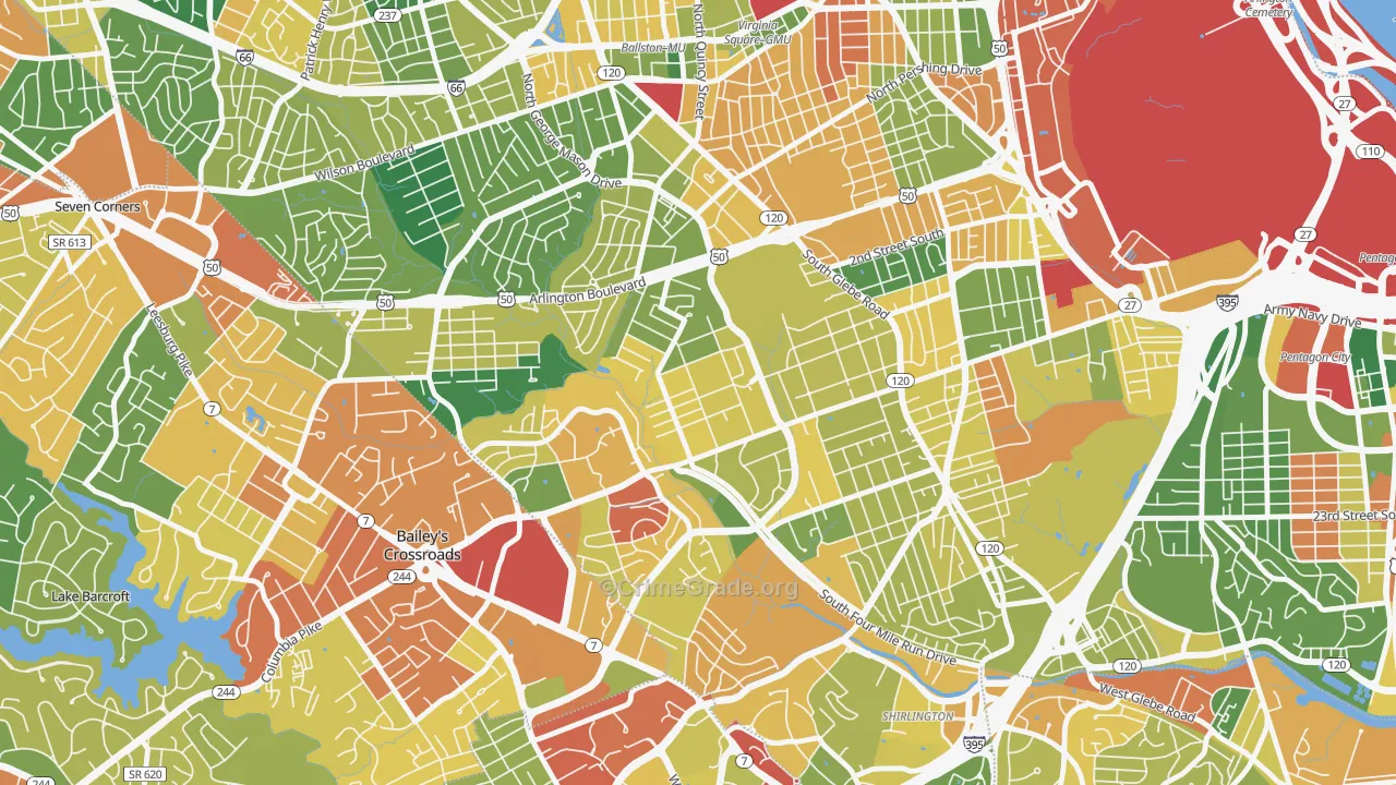 Barcroft, Arlington, VA Map of Vandalism Rates