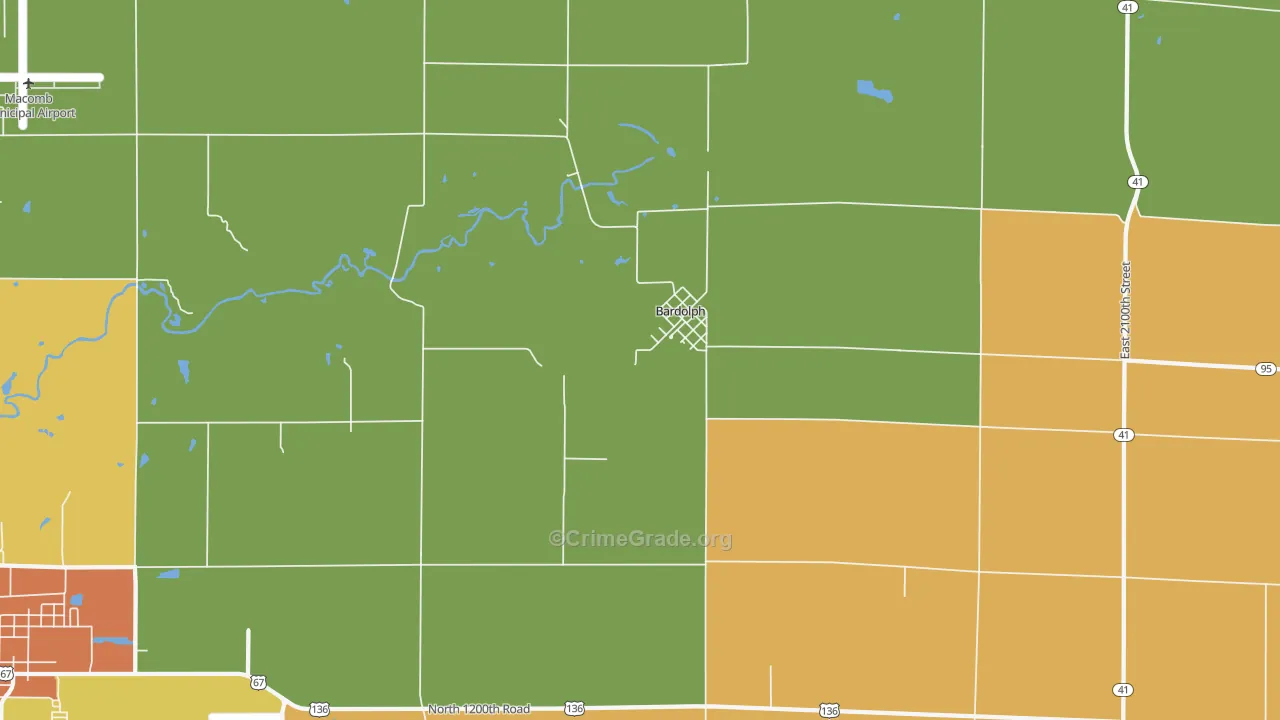 Bardolph, IL Map of Vandalism Rates