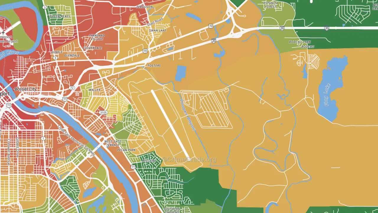 Barksdale Afb, LA Map of Vandalism Rates