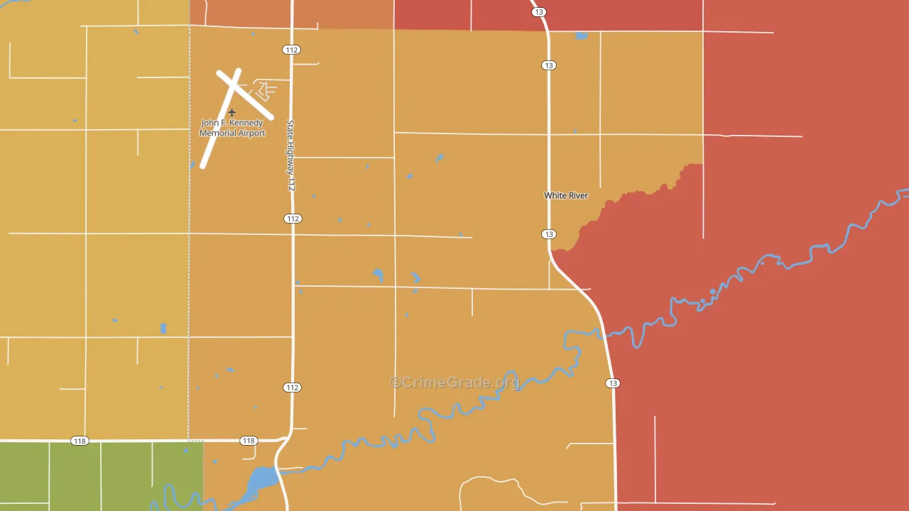 Barksdale, WI Map of Vandalism Rates