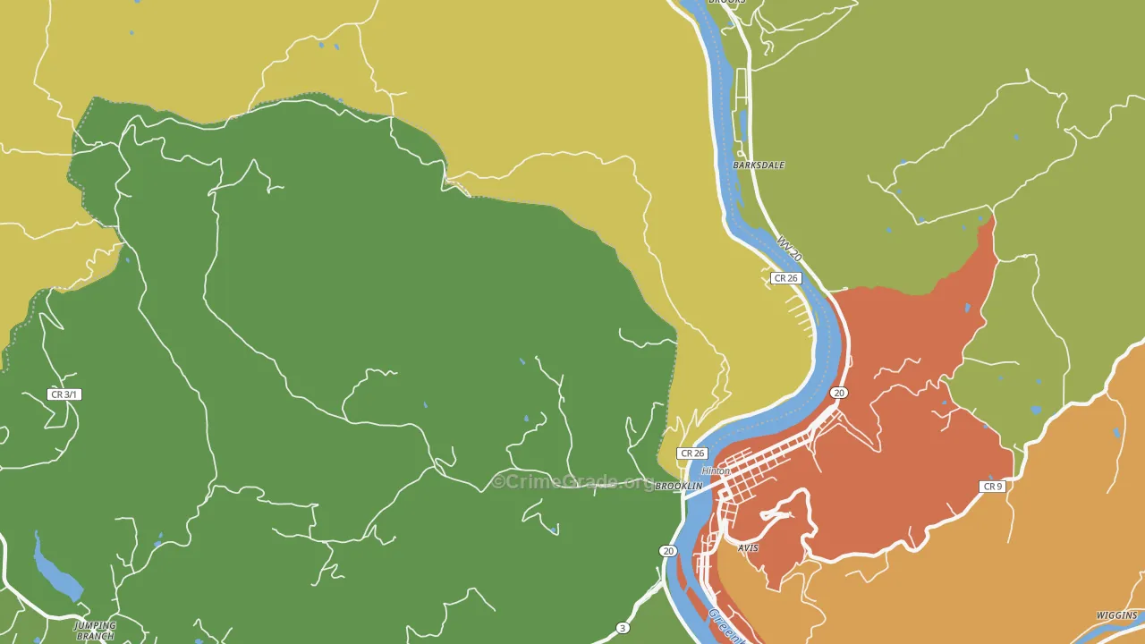 Barksdale, WV Map of Vandalism Rates