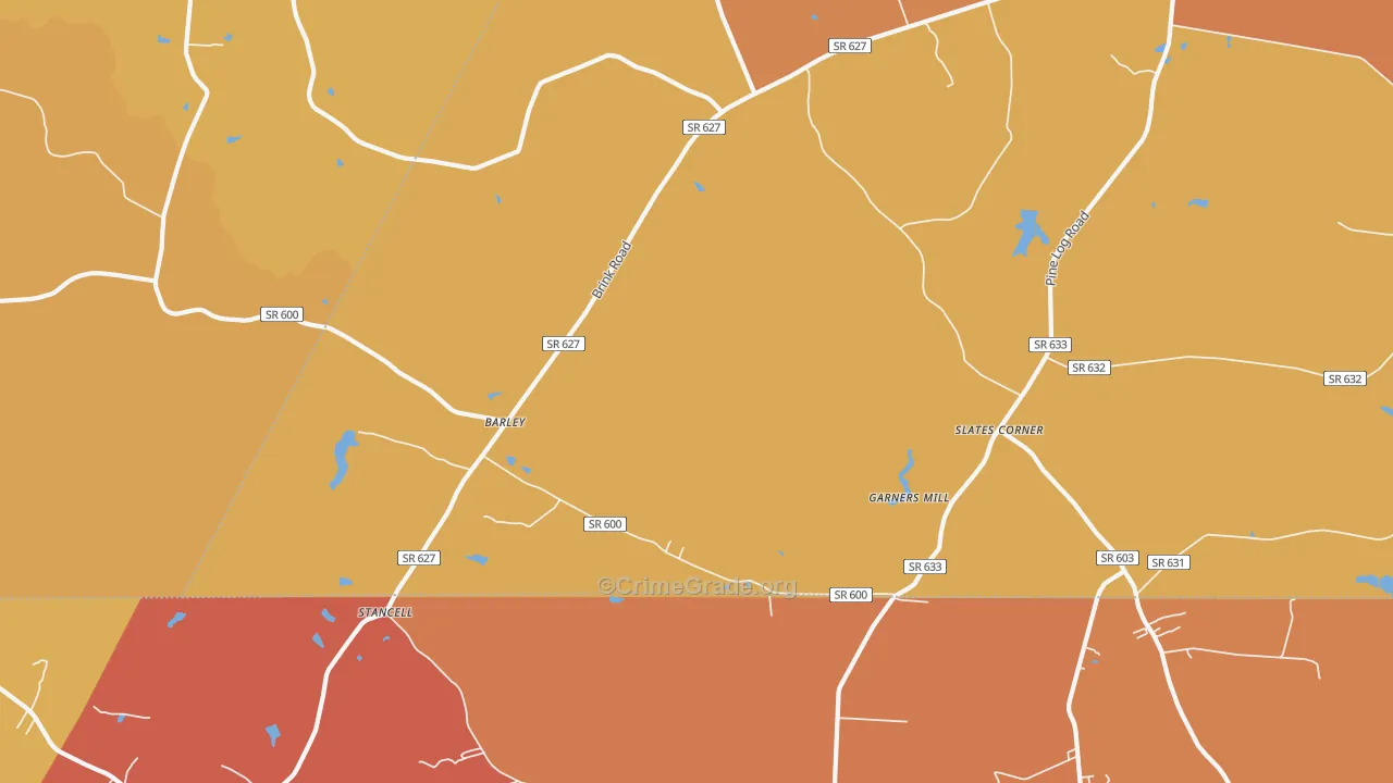 Barley, VA Map of Vandalism Rates