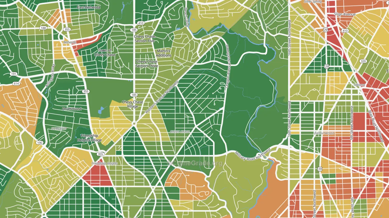 Barnaby Woods, Washington, DC Map of Vandalism Rates