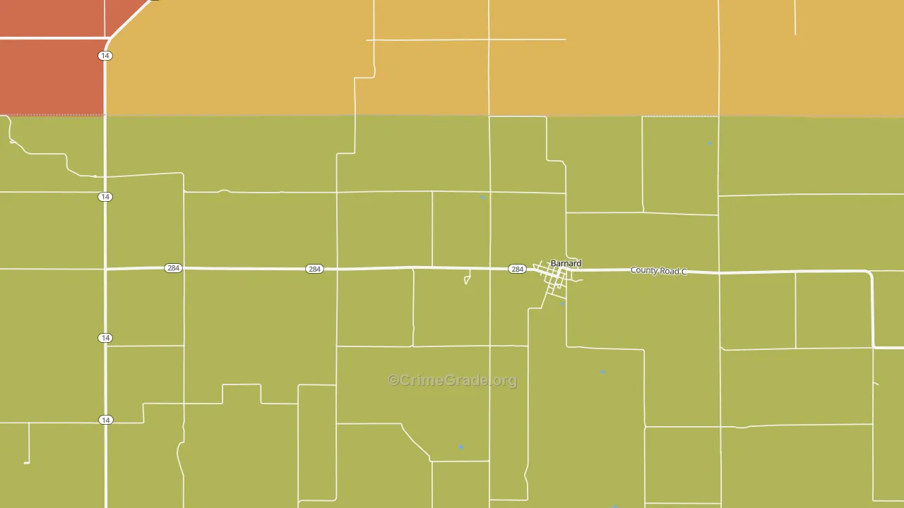 Barnard, KS Map of Vandalism Rates