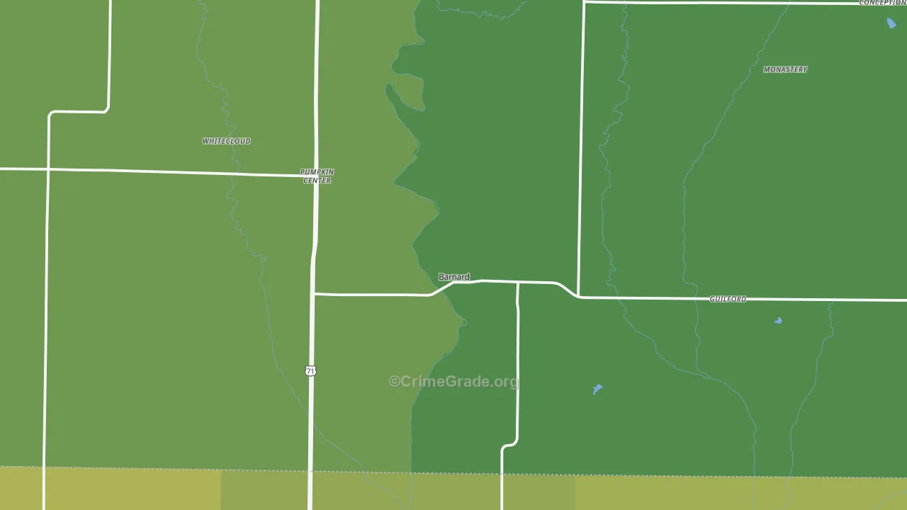 Barnard, MO Map of Vandalism Rates