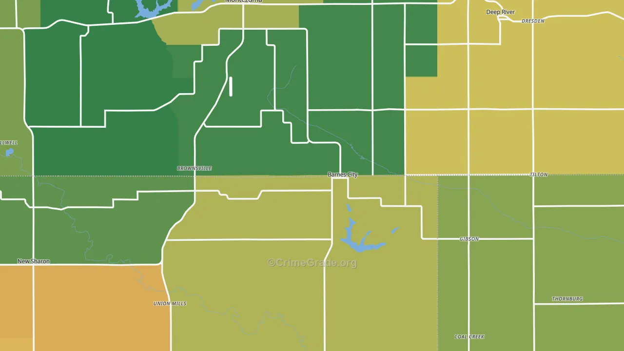 Barnes City, IA Map of Vandalism Rates
