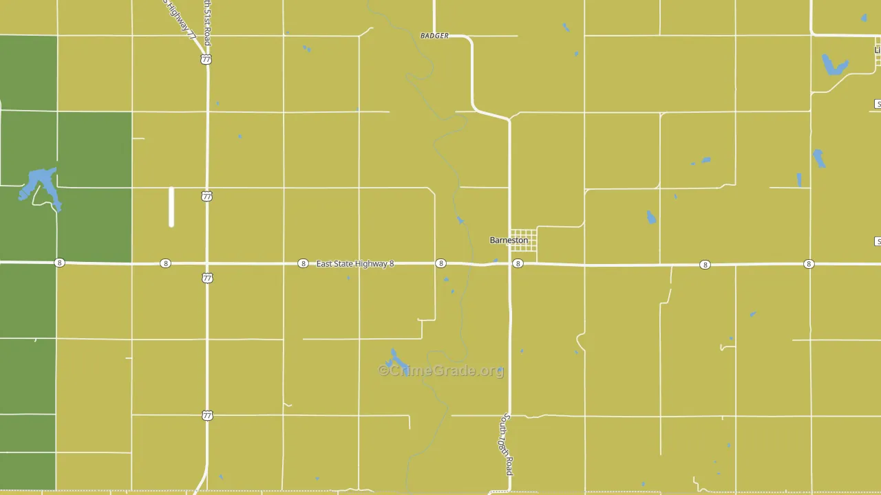 Barneston, NE Map of Vandalism Rates