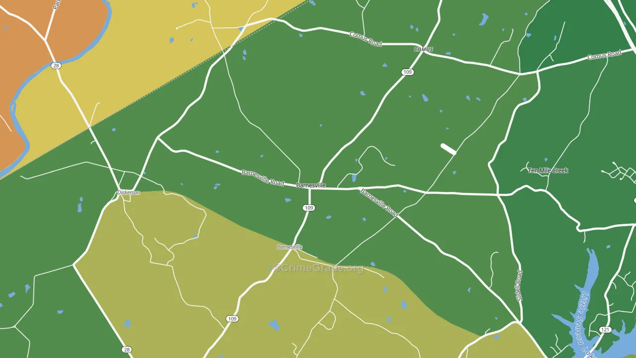 Barnesville, MD Map of Vandalism Rates