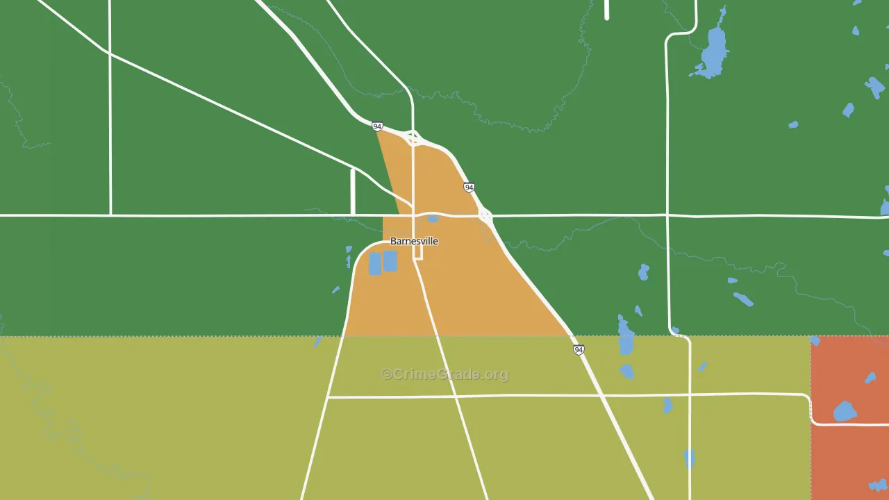 Barnesville, MN Map of Vandalism Rates