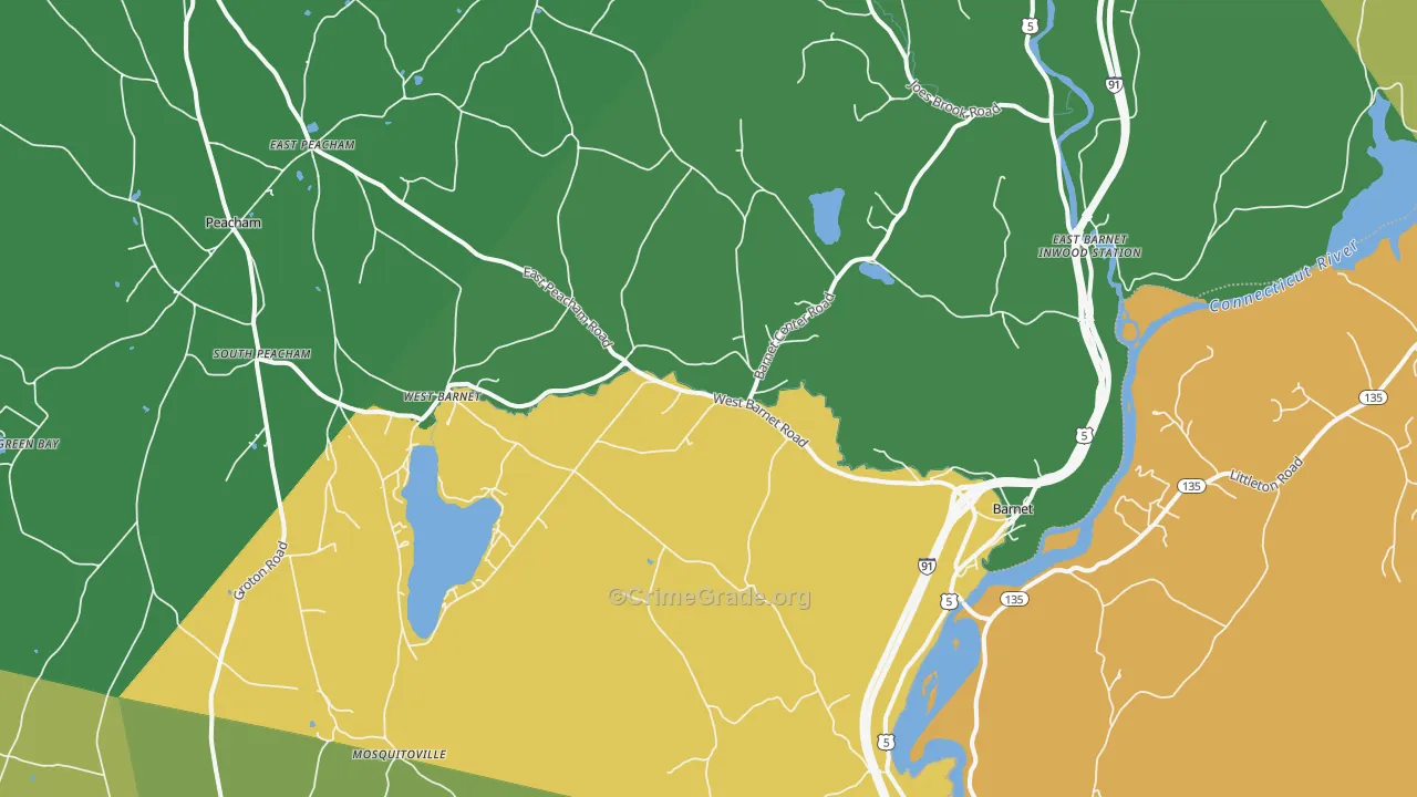 Barnet, VT Map of Vandalism Rates