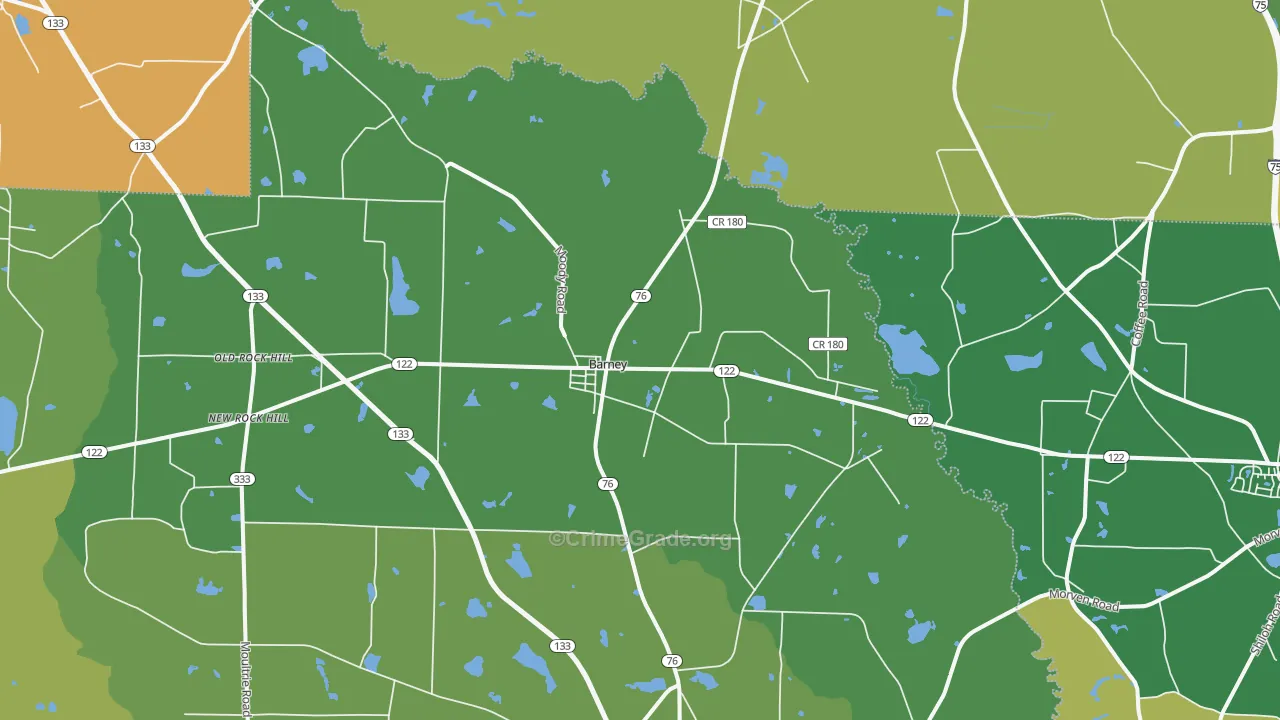 Barney, GA Map of Vandalism Rates