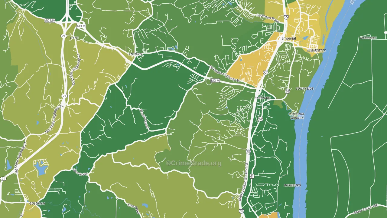 Barnhart, MO Map of Vandalism Rates