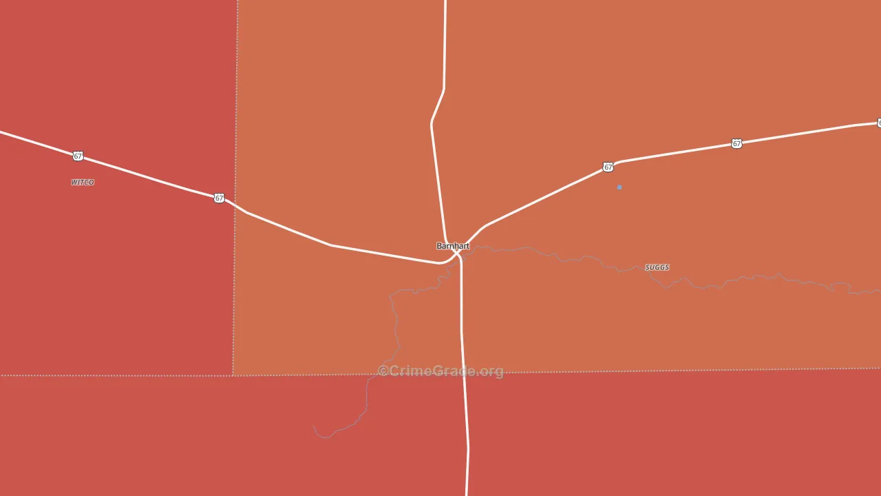 Barnhart, TX Map of Vandalism Rates