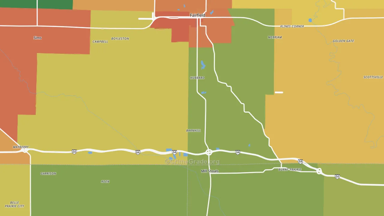 Barnhill, IL Map of Vandalism Rates
