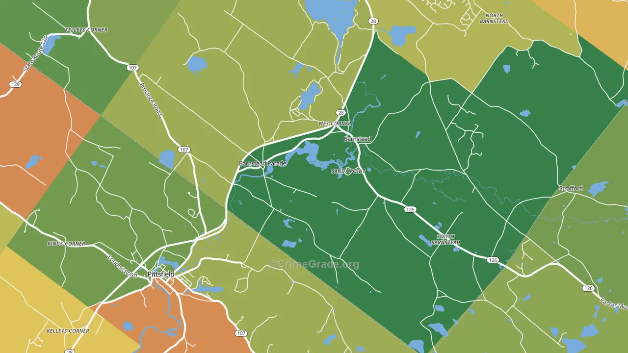 Barnstead, NH Map of Vandalism Rates