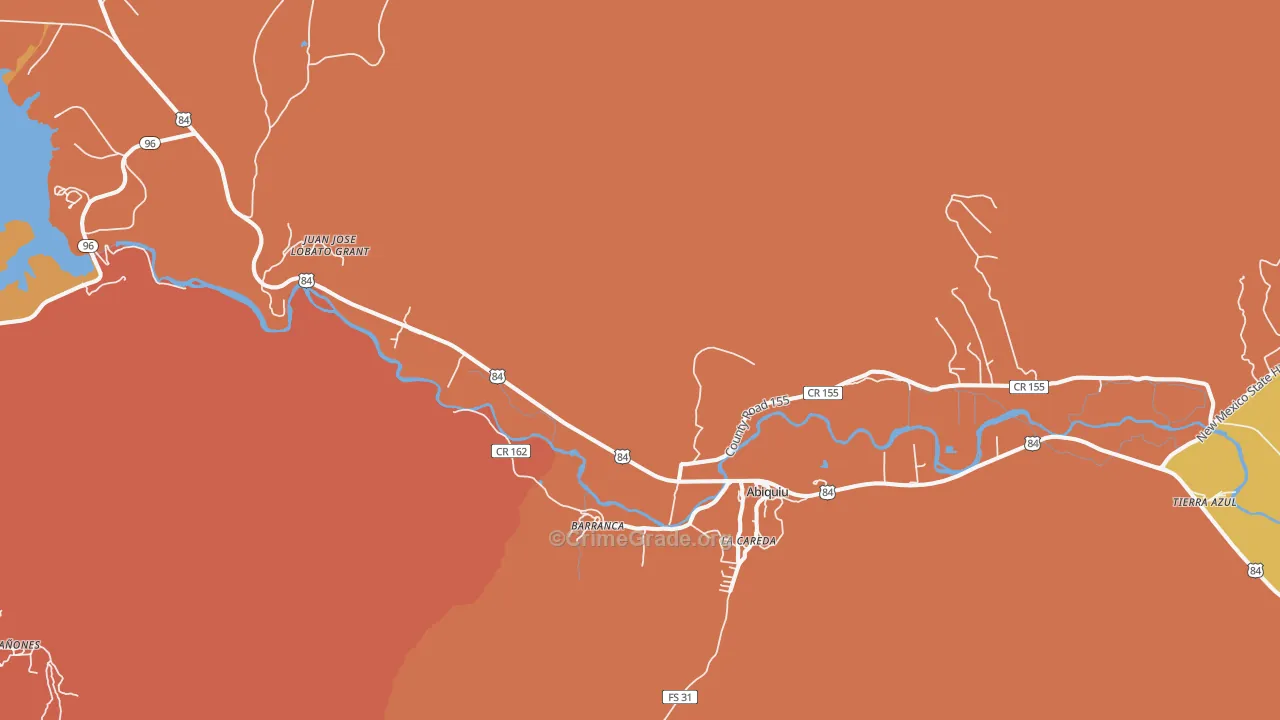 Barranca, NM Map of Vandalism Rates