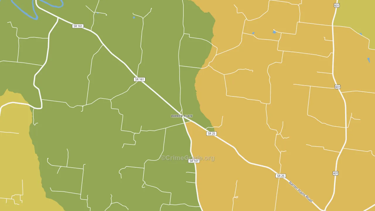 Barren Plain, TN Map of Vandalism Rates