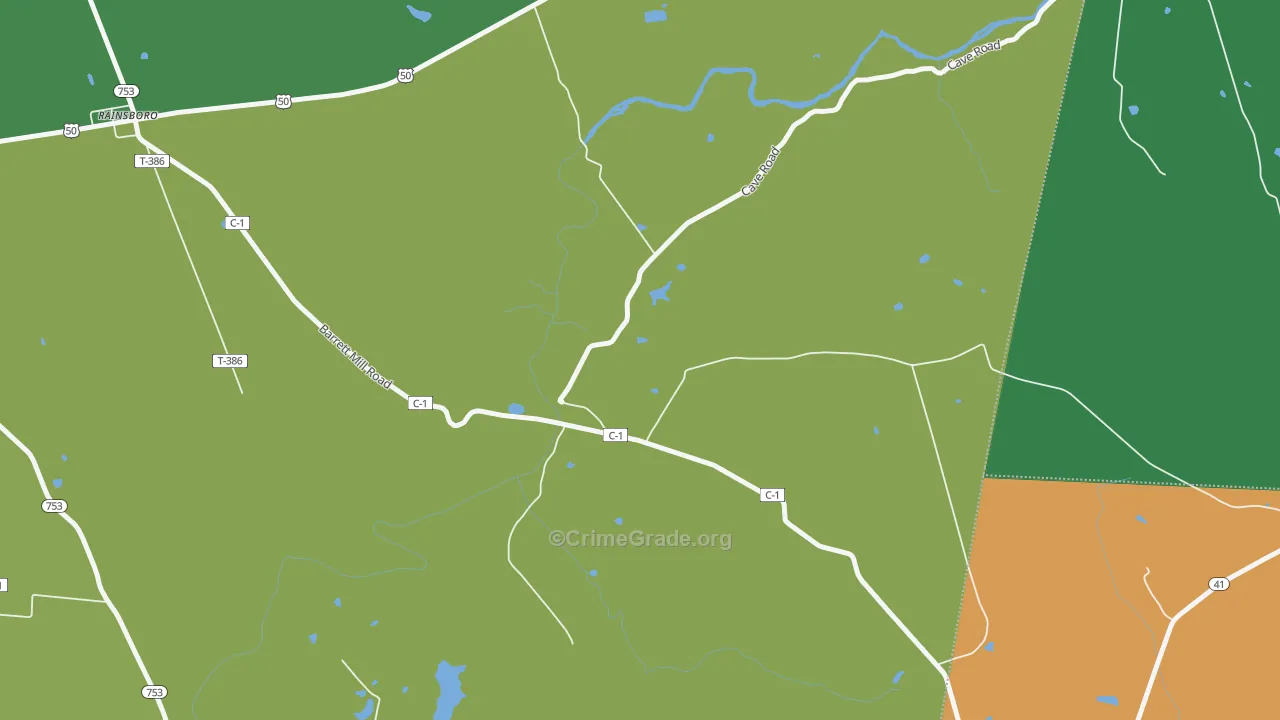 Barretts Mills, OH Map of Vandalism Rates