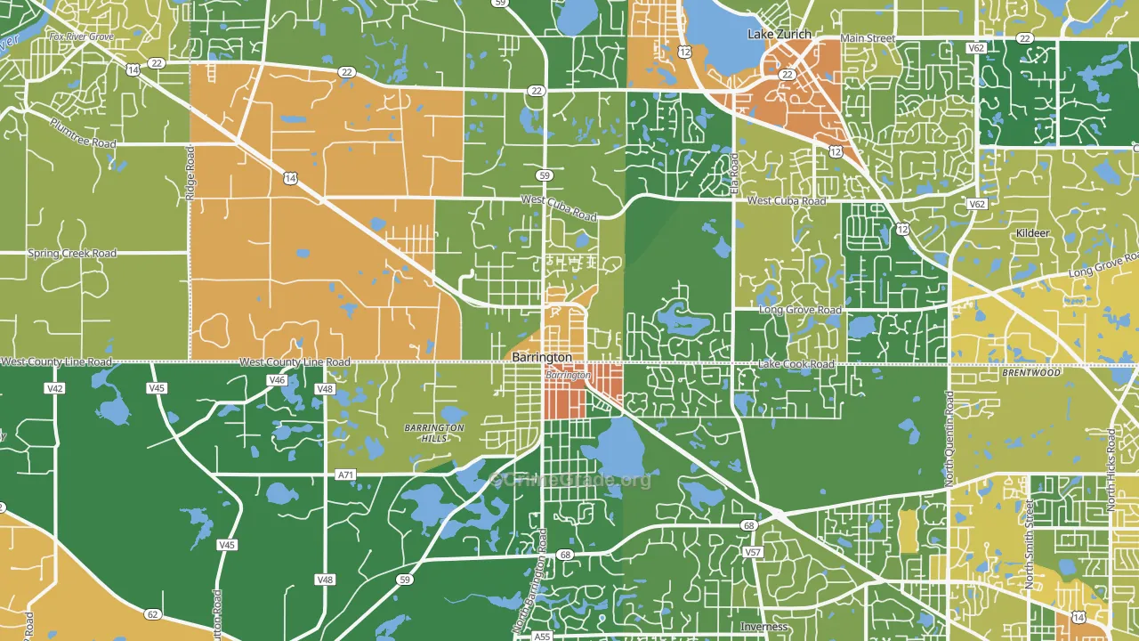 Barrington, IL Map of Vandalism Rates