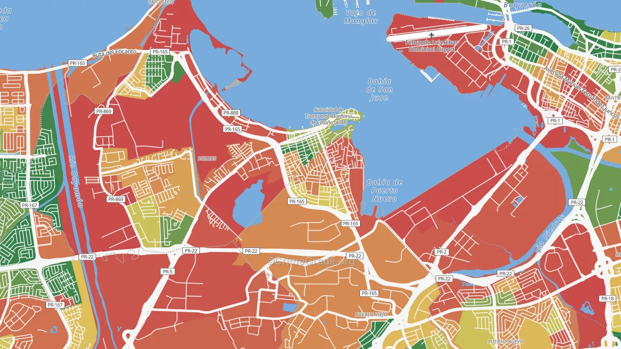 Barrio Amelia, Guaynabo, PR Map of Vandalism Rates