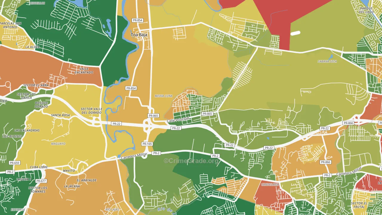 Barrio Campanilla, Toa Baja, PR Map of Vandalism Rates