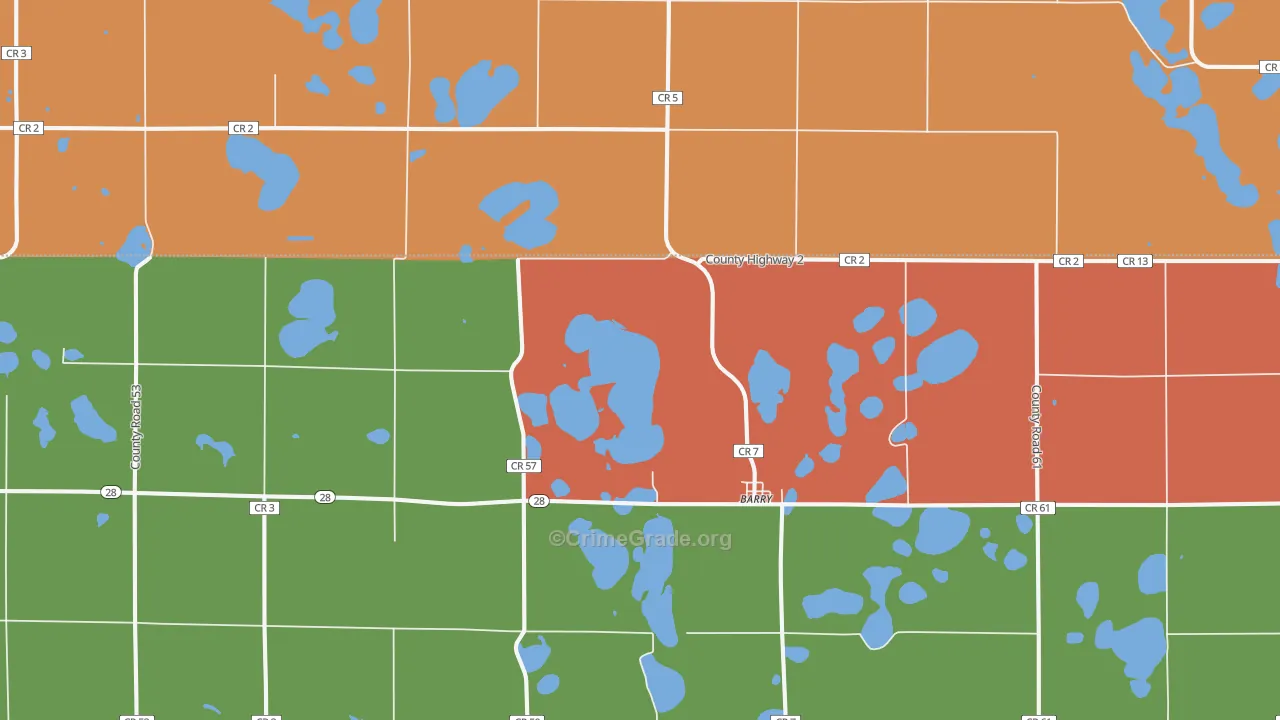 Barry, MN Map of Vandalism Rates