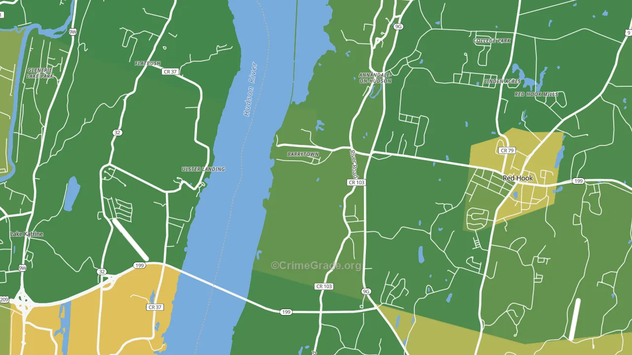 Barrytown, NY Map of Vandalism Rates