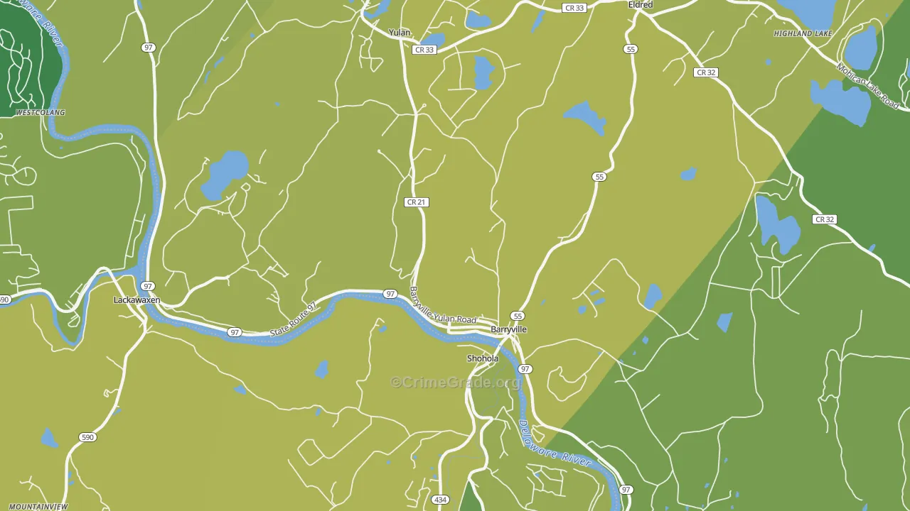 Barryville, NY Map of Vandalism Rates
