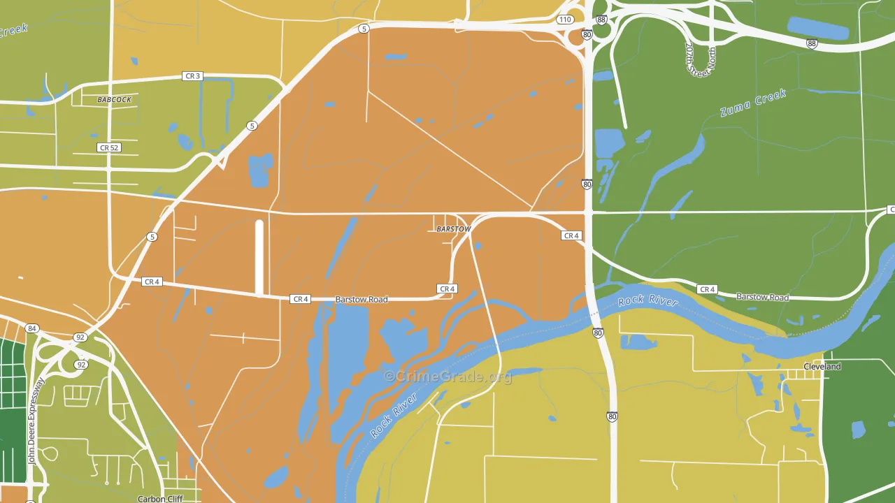 Barstow, IL Map of Vandalism Rates
