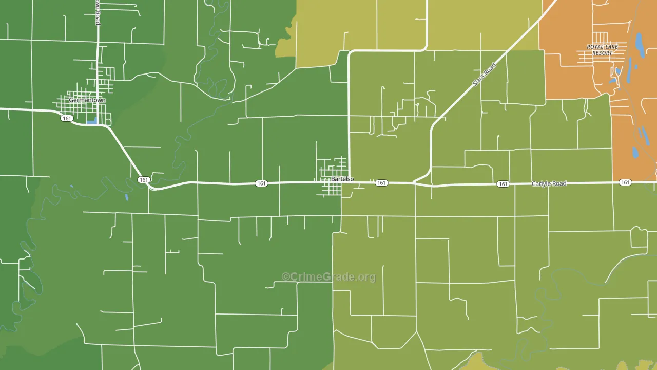 Bartelso, IL Map of Vandalism Rates