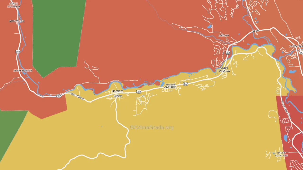 Bartlett, NH Map of Vandalism Rates