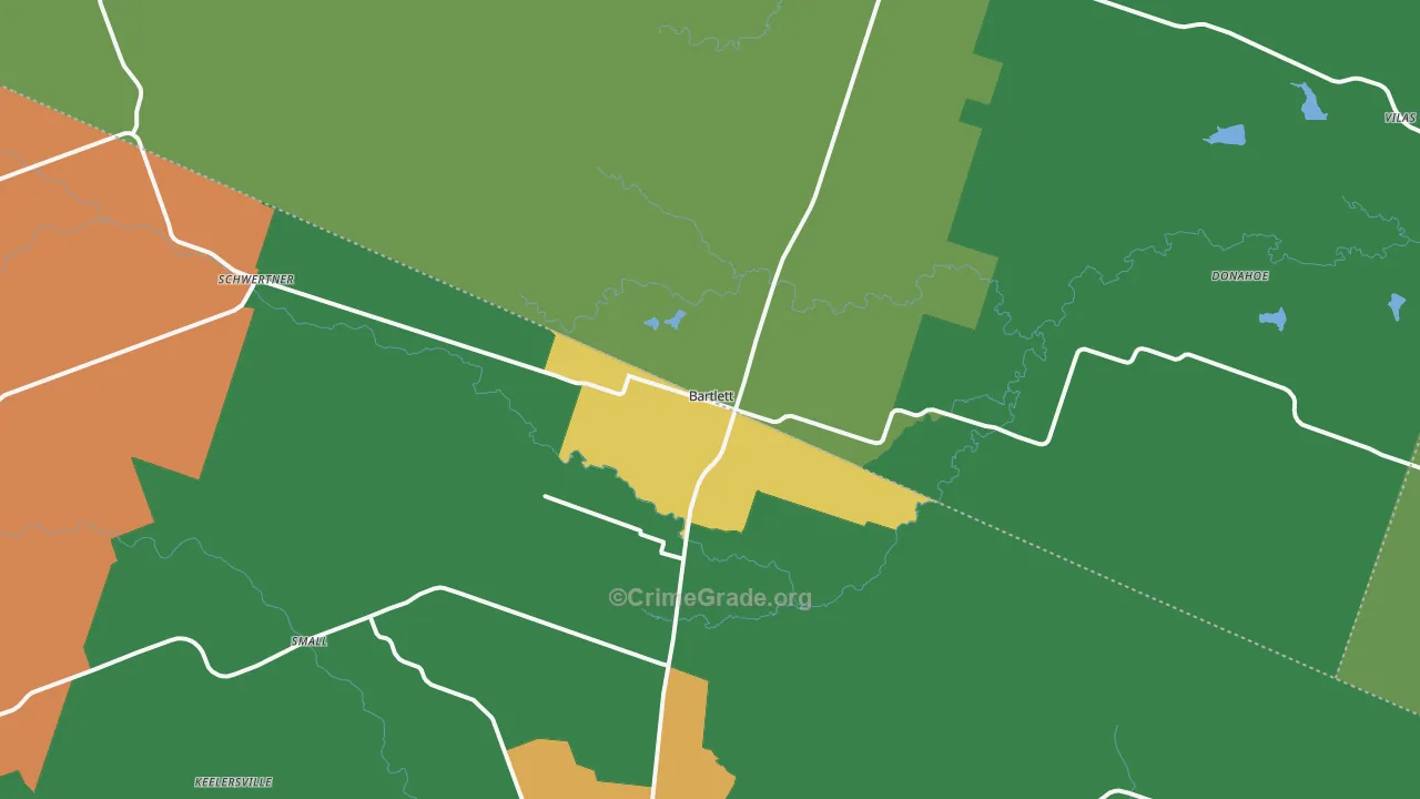 Bartlett, TX Map of Vandalism Rates