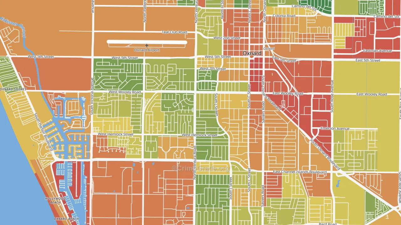 Bartolo Square North, Oxnard, CA Map of Vandalism Rates