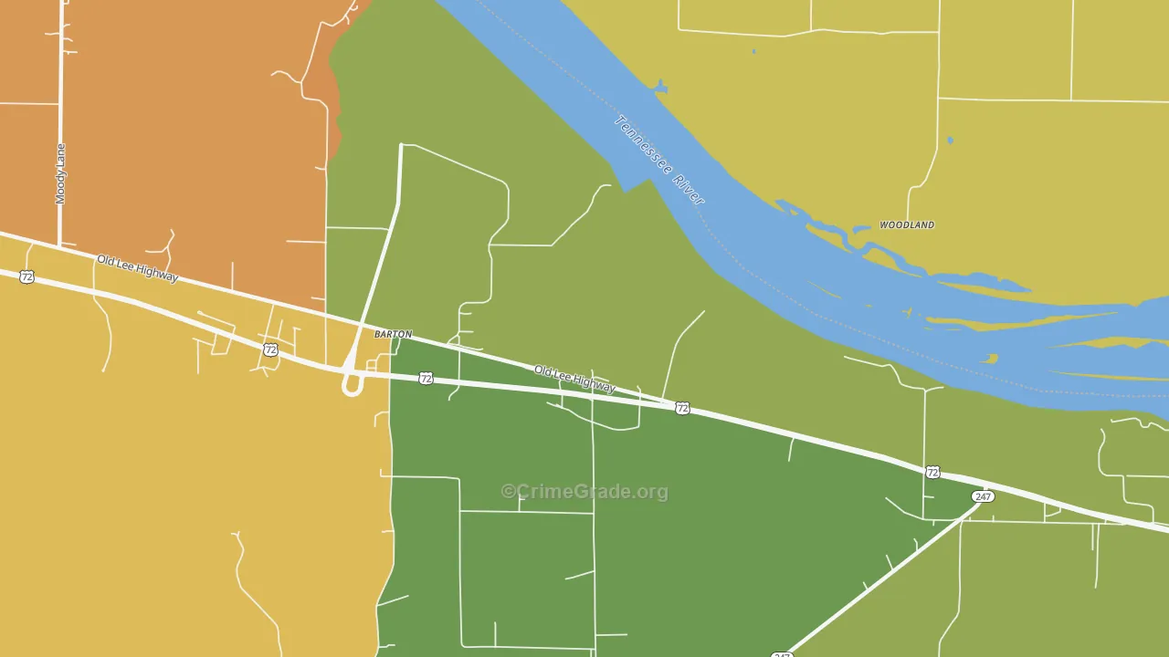 Barton, AL Map of Vandalism Rates