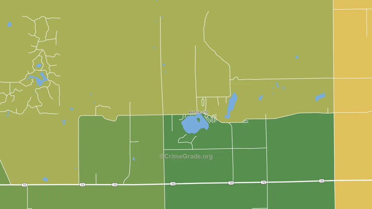 Barton City, MI Map of Vandalism Rates
