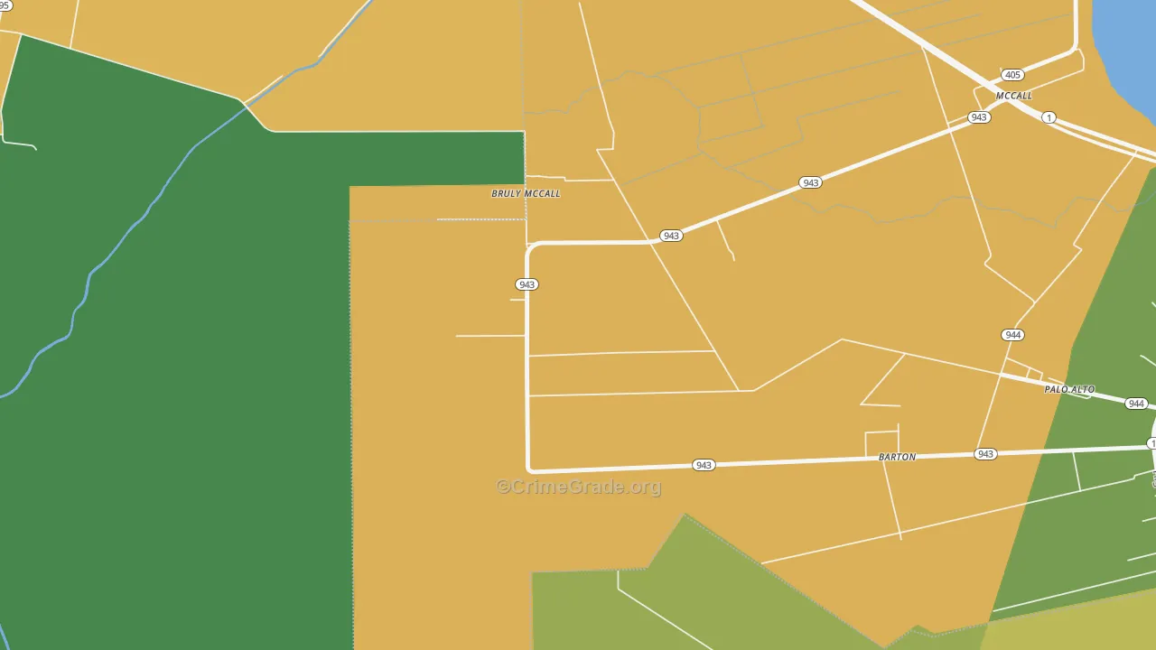 Barton, LA Map of Vandalism Rates
