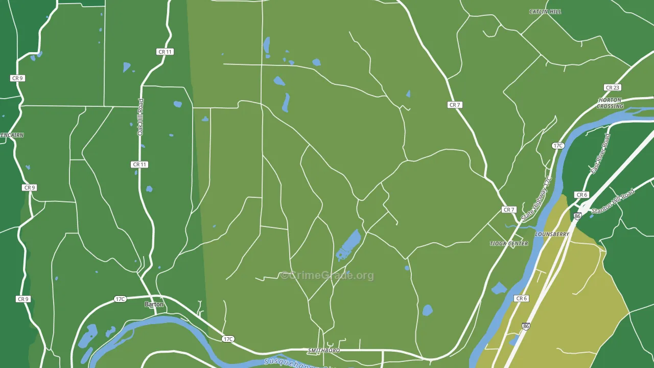 Barton, NY Map of Vandalism Rates