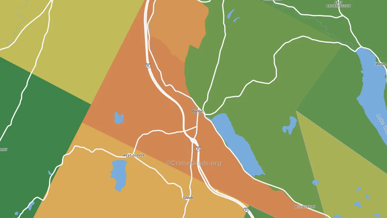 Barton, VT Map of Vandalism Rates