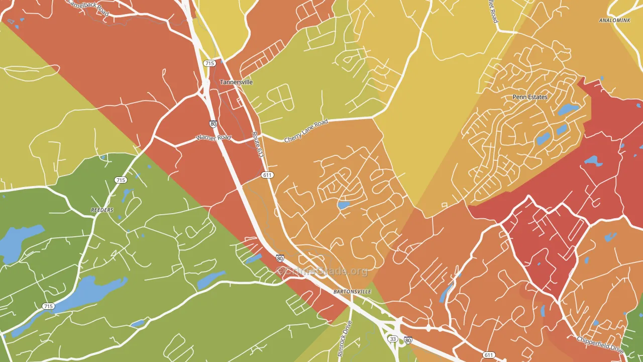 Bartonsville, PA Map of Vandalism Rates