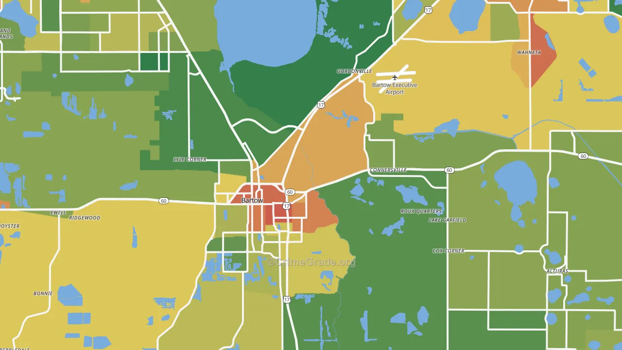 Bartow, FL Map of Vandalism Rates